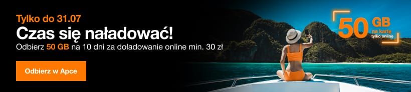 Baner promocyjny doładowań Orange online - lipiec 2026.