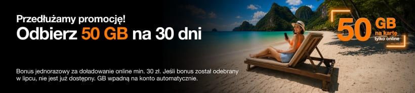 Baner promocyjny doładowań Orange online - sierpień 2026.