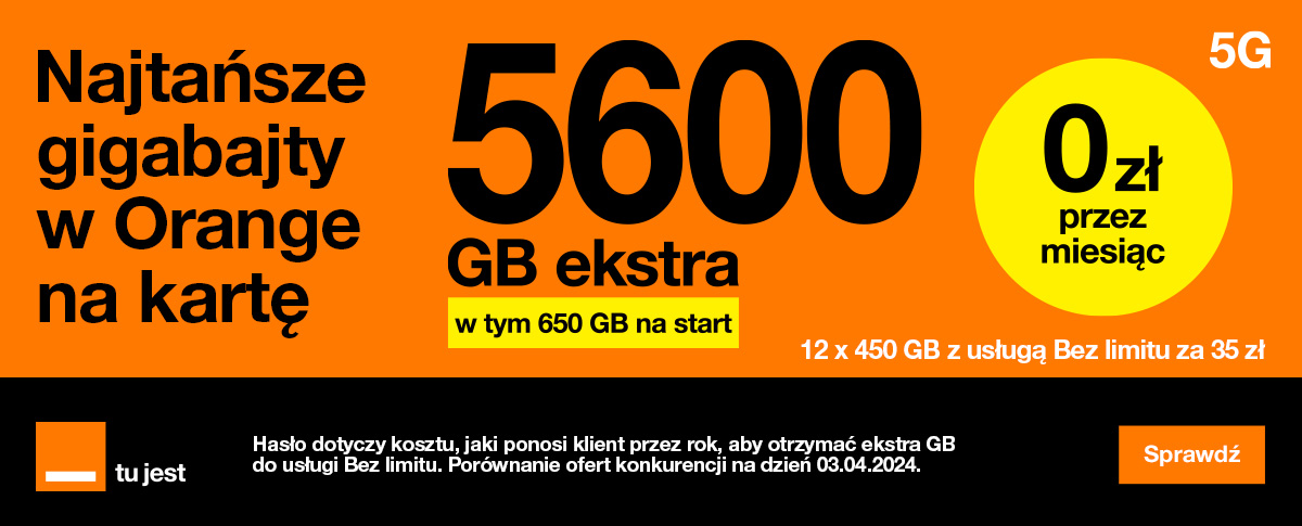 Najtańsze gigabajty w Orange na kartę